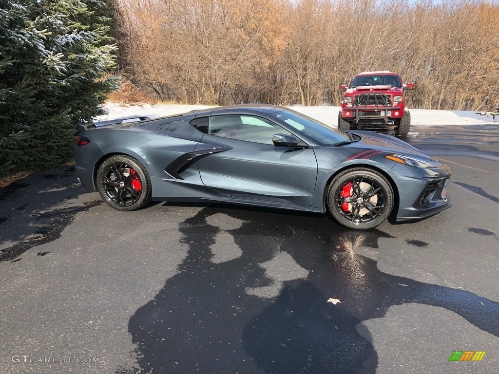 2020 Corvette Stingray Coupe - Shadow Gray Metallic / Adrenaline Red/Jet Black photo #16