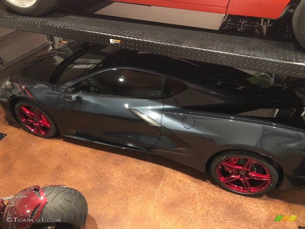 2020 Corvette Stingray Coupe - Shadow Gray Metallic / Adrenaline Red/Jet Black photo #20