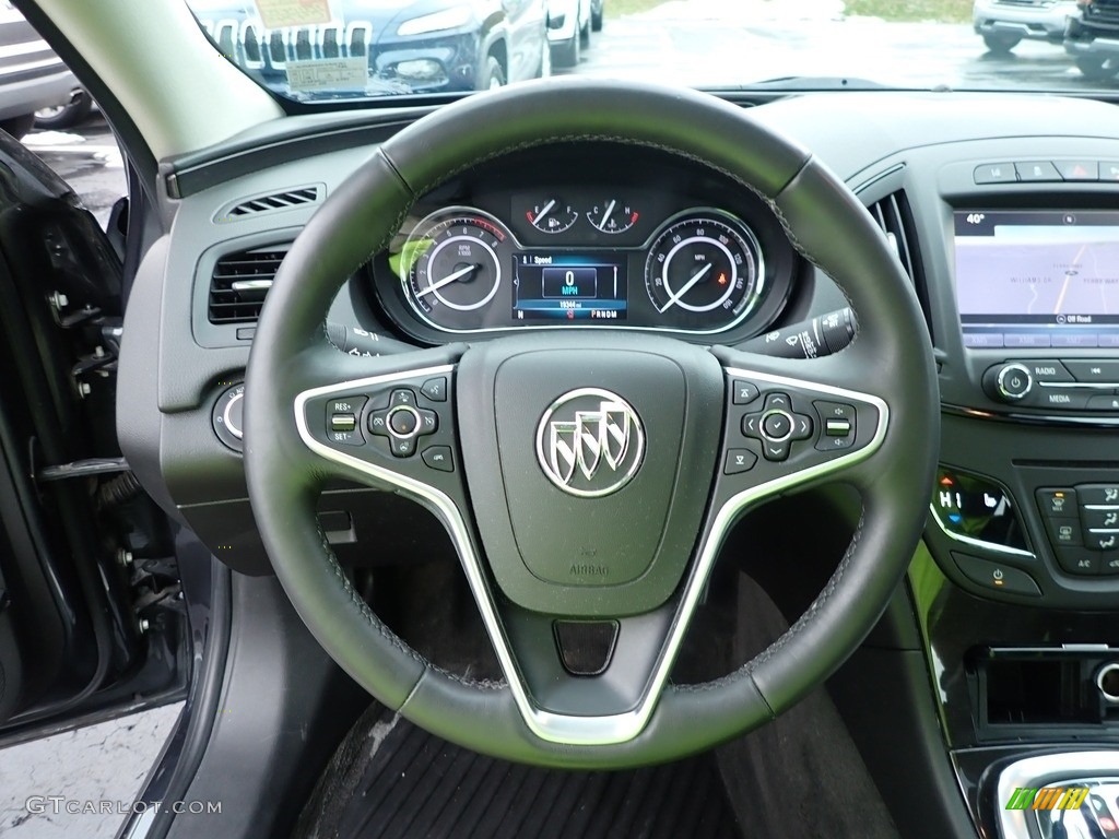 2017 Buick Regal Premium Ebony Steering Wheel Photo #140631158