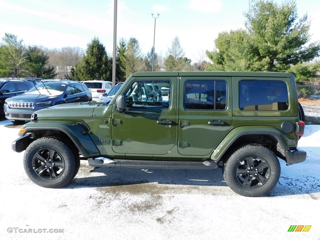Sarge Green 2021 Jeep Wrangler Unlimited Sahara Altitude 4x4 Exterior Photo #140634809
