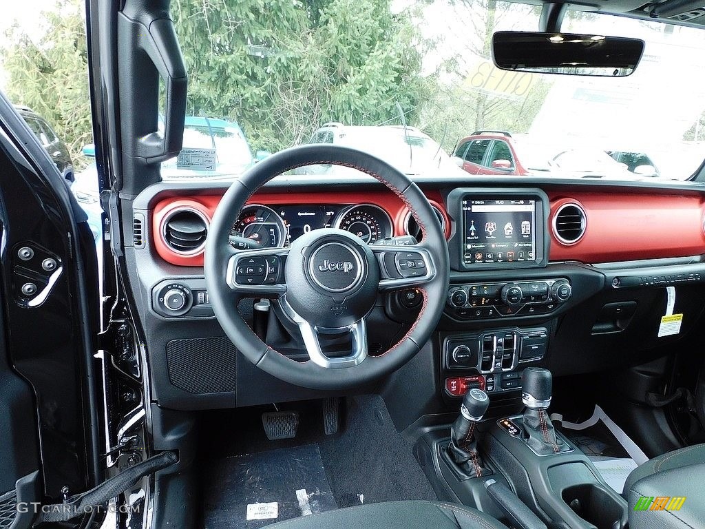 2021 Jeep Wrangler Unlimited Rubicon 4x4 Black Dashboard Photo #140636395