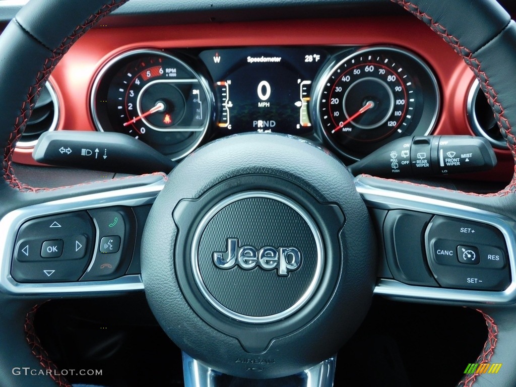 2021 Jeep Wrangler Unlimited Rubicon 4x4 Black Steering Wheel Photo #140636555