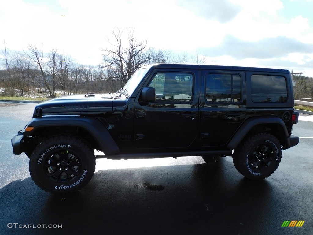 2021 Wrangler Unlimited Willys 4x4 - Black / Black photo #9