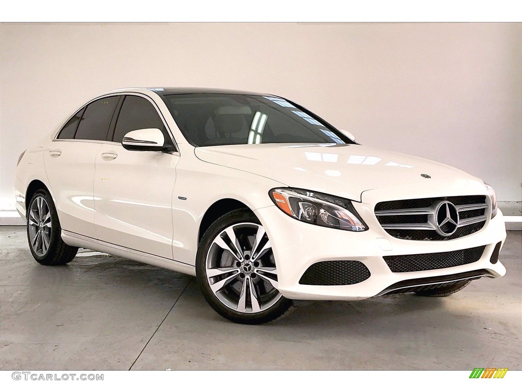 designo Diamond White Metallic 2018 Mercedes-Benz C 350e Plug-in Hybrid Sedan Exterior Photo #140637029