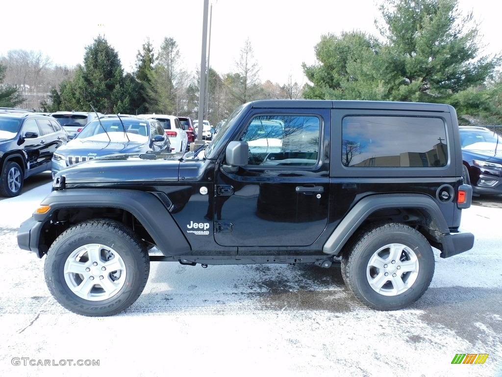 Black 2021 Jeep Wrangler Sport 4x4 Exterior Photo #140637641