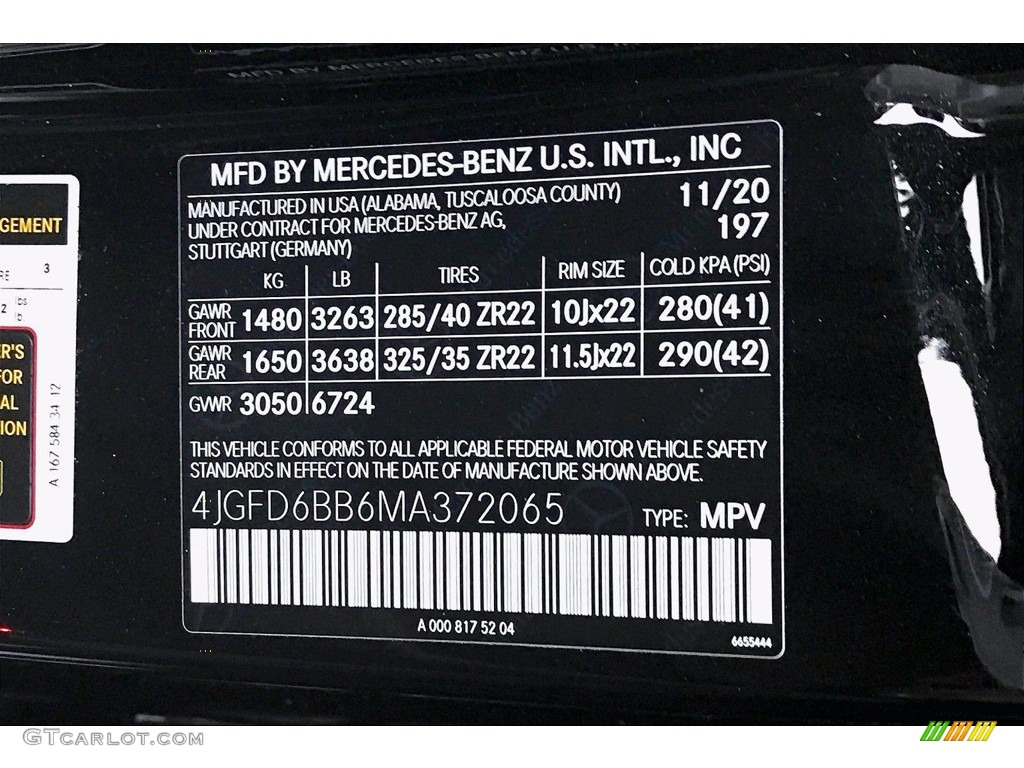2021 GLE Color Code 197 for Obsidian Black Metallic Photo #140639060