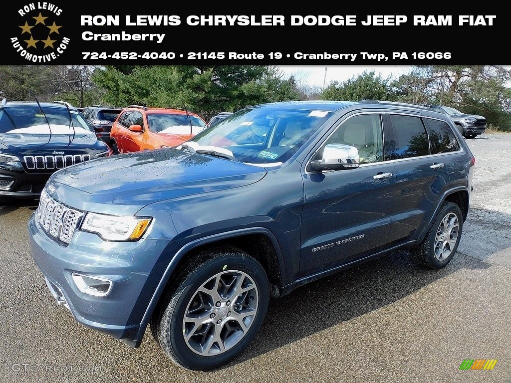 2021 Grand Cherokee Overland 4x4 - Slate Blue Pearl / Light Frost/Brown photo #1