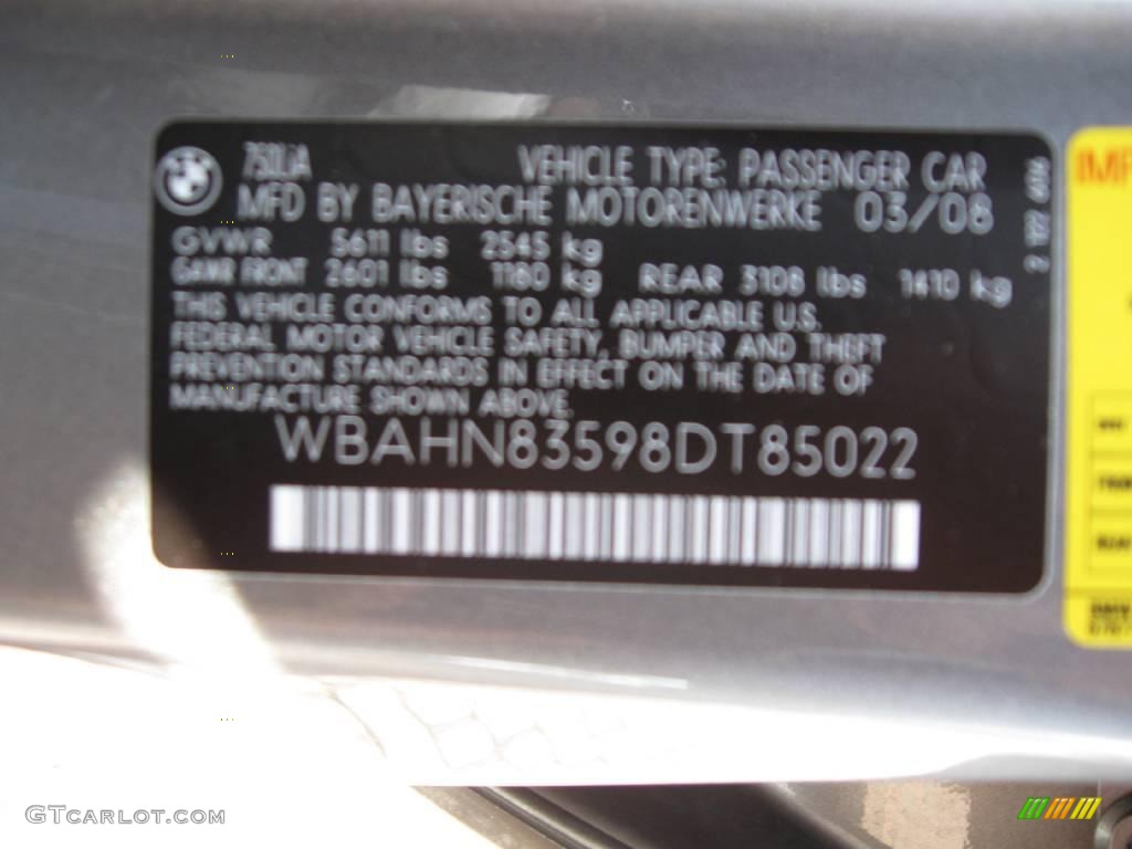 2008 7 Series 750Li Sedan - Sterling Grey Metallic / Black photo #26