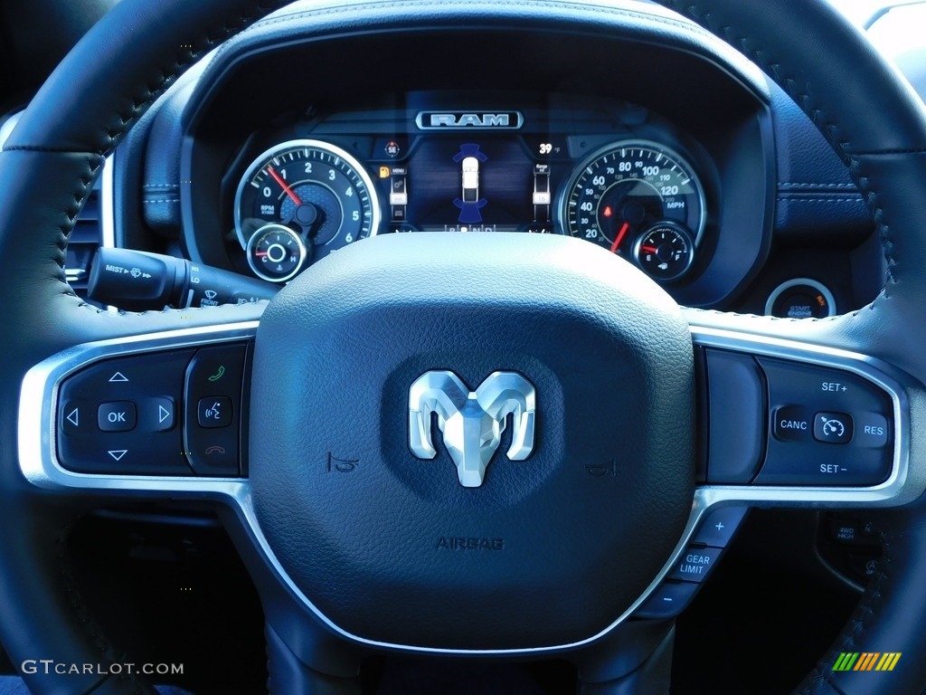 2021 Ram 1500 Laramie Crew Cab 4x4 Black Steering Wheel Photo #140644970