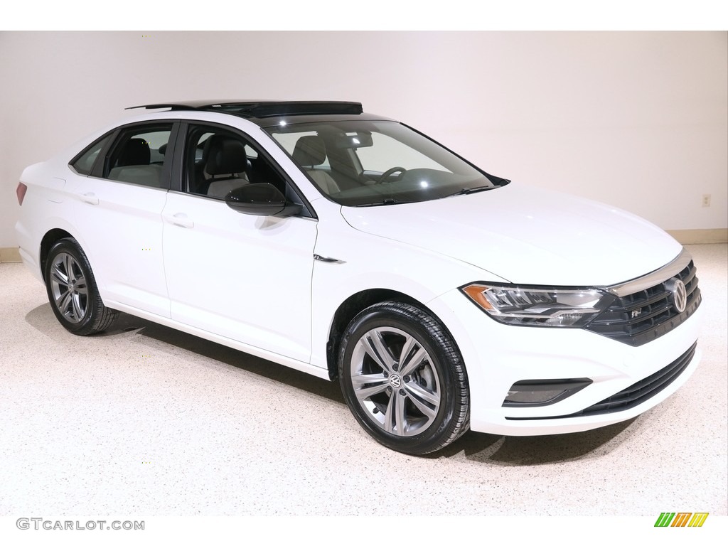 2019 Jetta R-Line - Pure White / Titan Black/Storm Gray photo #1