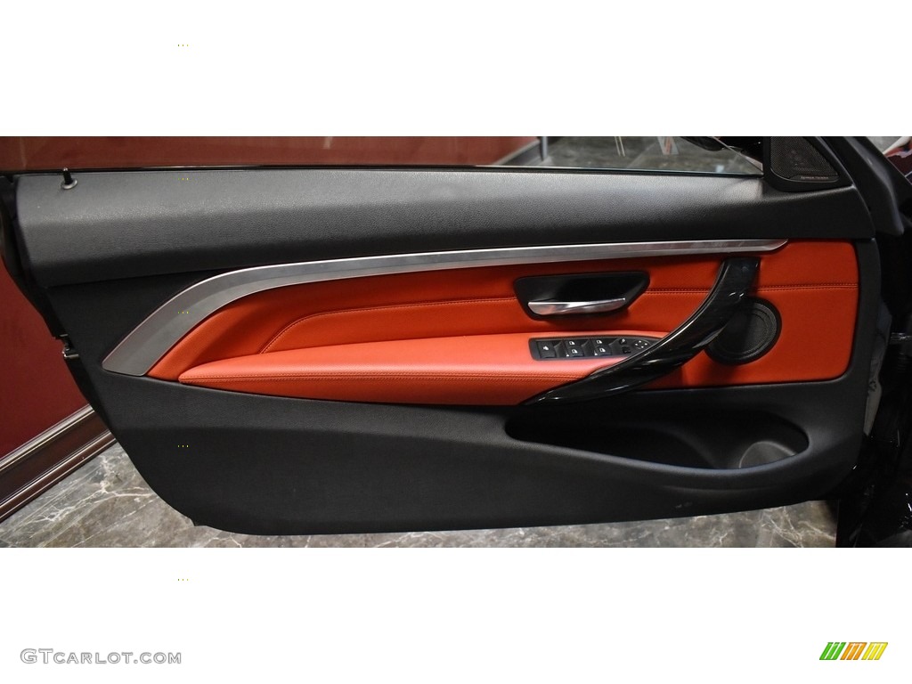 2018 BMW 4 Series 440i xDrive Convertible Coral Red Door Panel Photo #140651125
