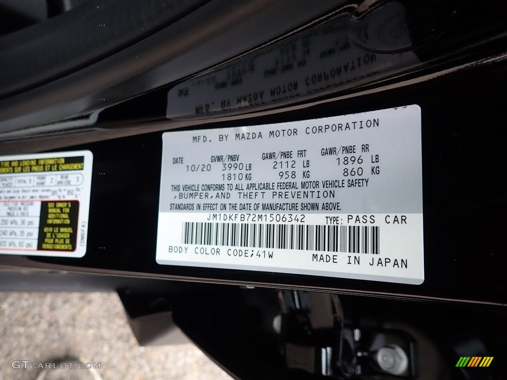 2021 CX-3 Color Code 41W for Jet Black Mica Photo #140651233