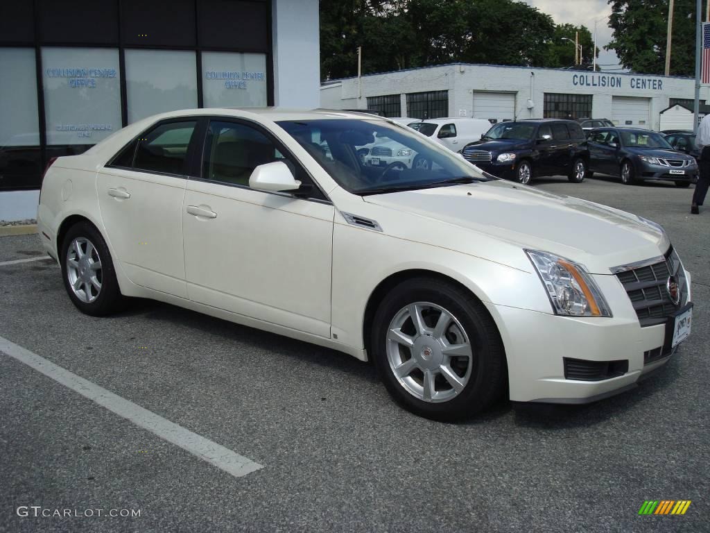 2009 CTS 4 AWD Sedan - White Diamond Tri-Coat / Cashmere/Cocoa photo #5