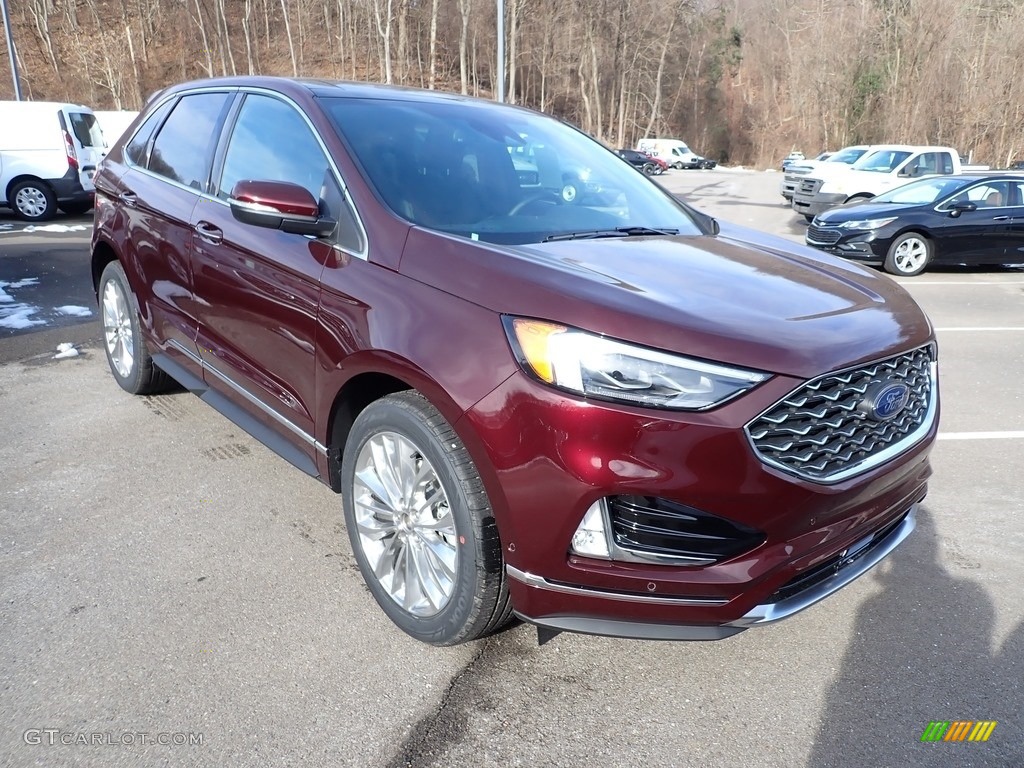 Burgundy Velvet Metallic Tinted 2020 Ford Edge Titanium AWD Exterior Photo #140652925