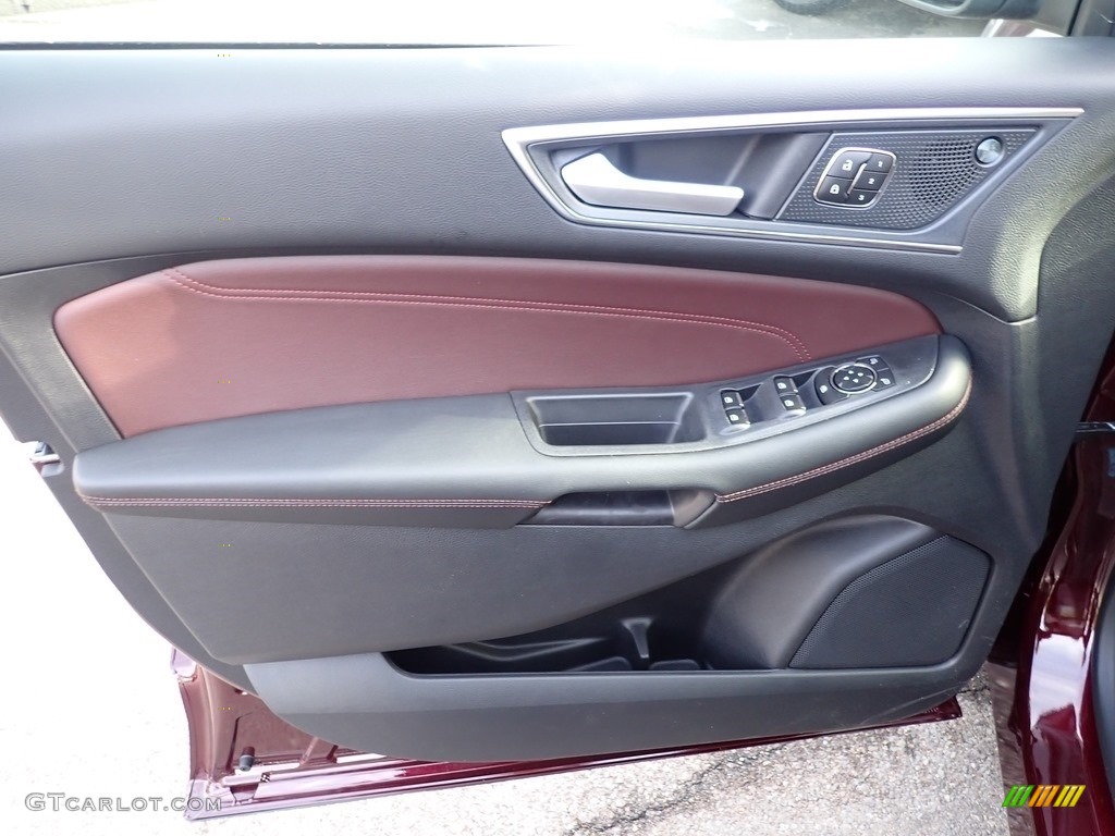 2020 Ford Edge Titanium AWD Titanium Ebony/Brunello Door Panel Photo #140653129