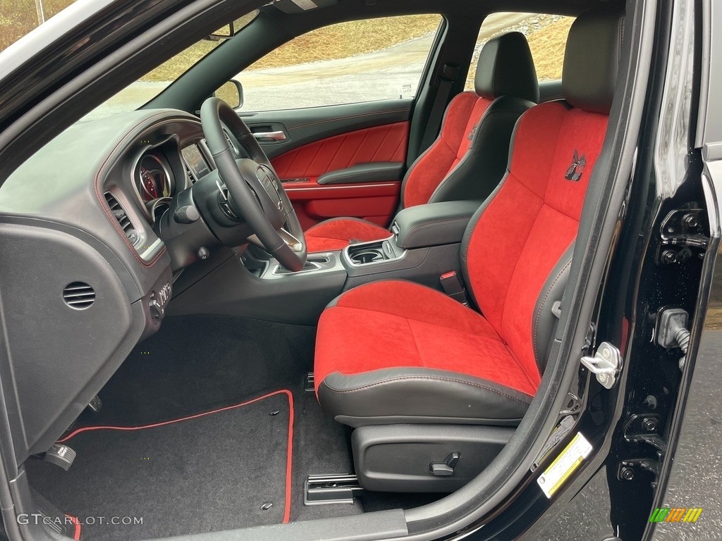 Black/Ruby Red Interior 2021 Dodge Charger Scat Pack Photo #140653639