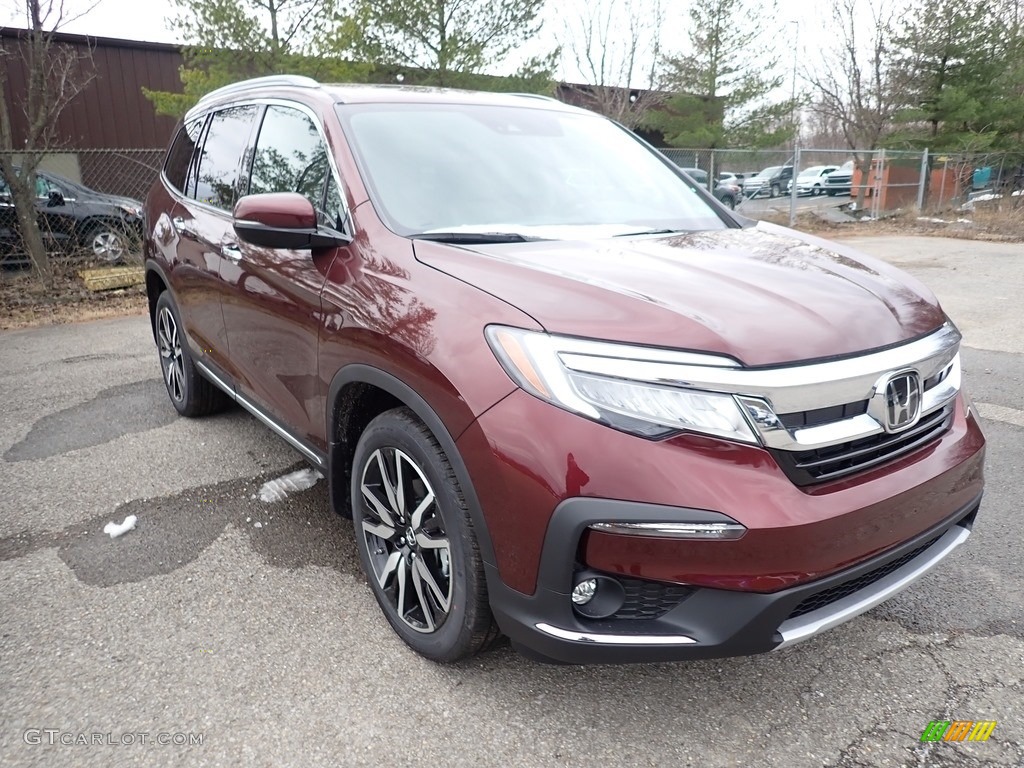 2021 Pilot Elite AWD - Deep Scarlet Pearl / Beige photo #5