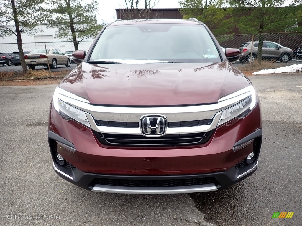2021 Pilot Elite AWD - Deep Scarlet Pearl / Beige photo #6