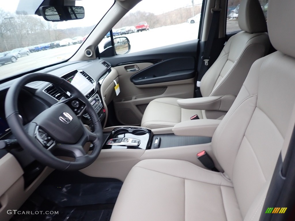 2021 Pilot Elite AWD - Deep Scarlet Pearl / Beige photo #7