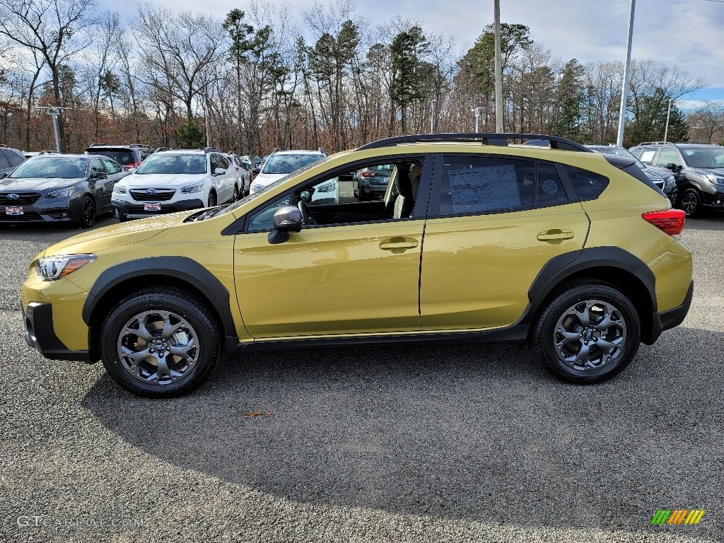 Plasma Yellow Pearl 2021 Subaru Crosstrek Sport Exterior Photo #140655874