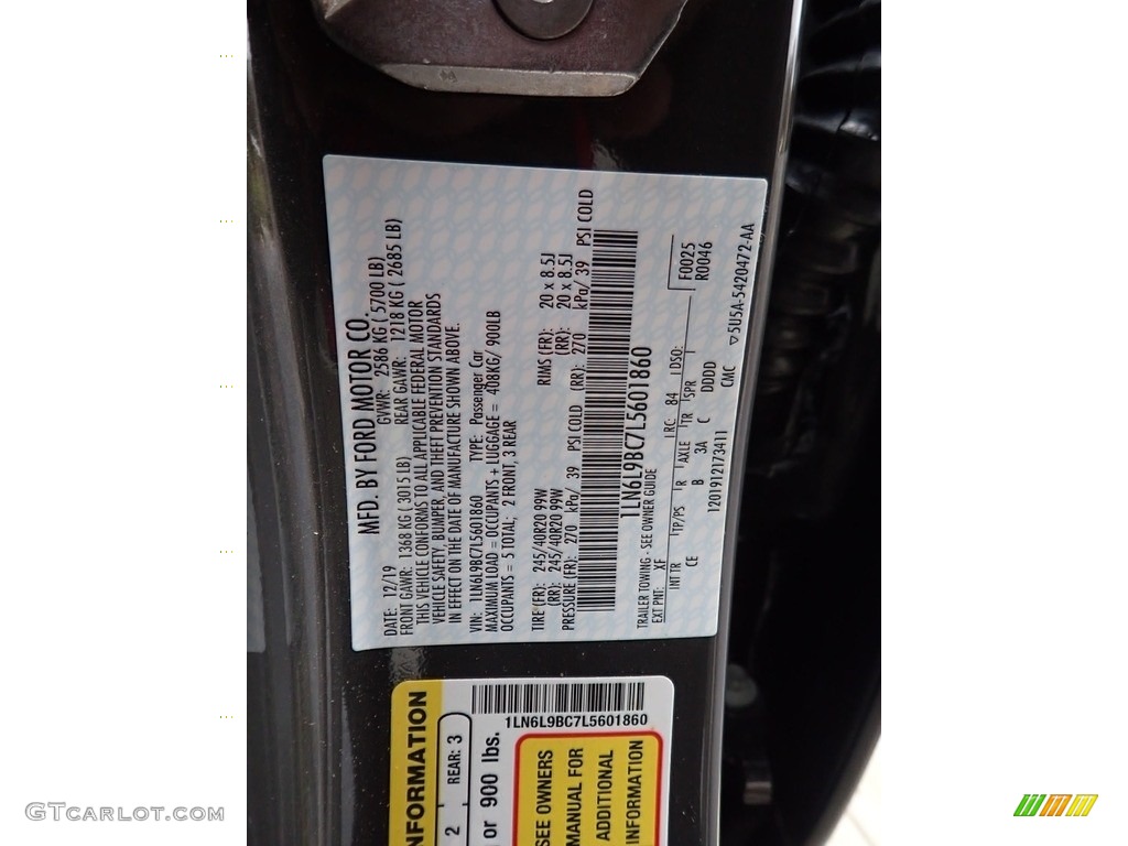 2020 Continental Color Code XF for Chroma Caviar Metallic Photo #140656246