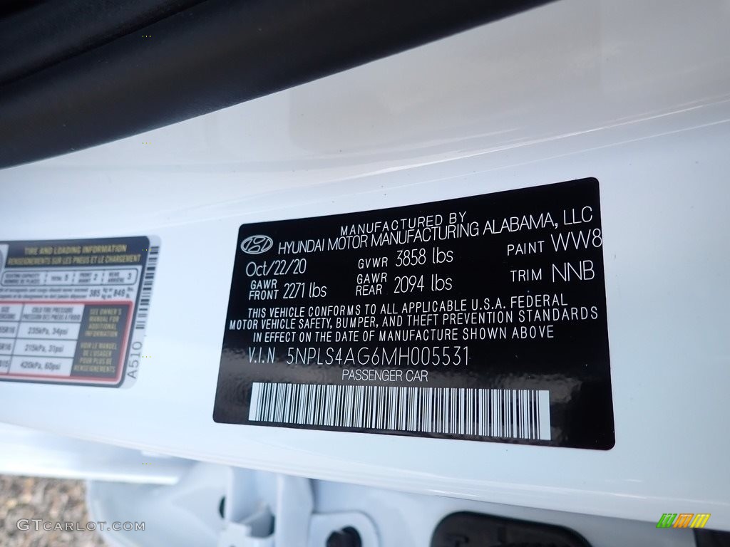 2021 Elantra SEL - Quartz White / Black photo #11