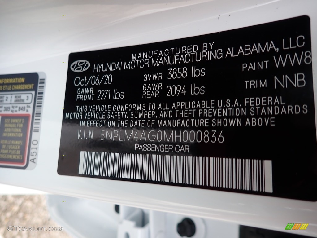 2021 Elantra SEL - Quartz White / Black photo #12