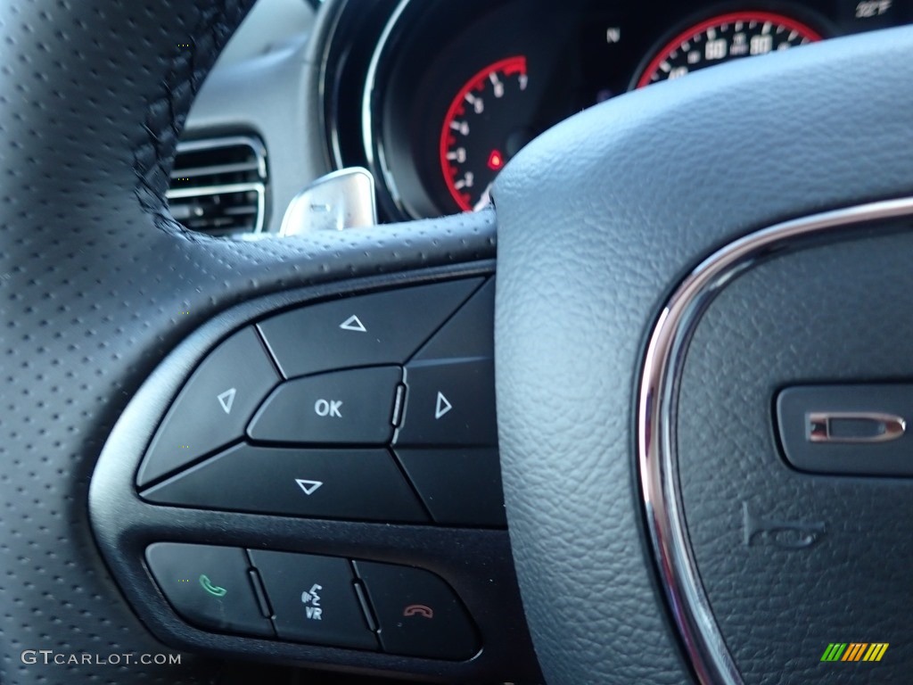 2021 Dodge Durango GT AWD Black Steering Wheel Photo #140657611