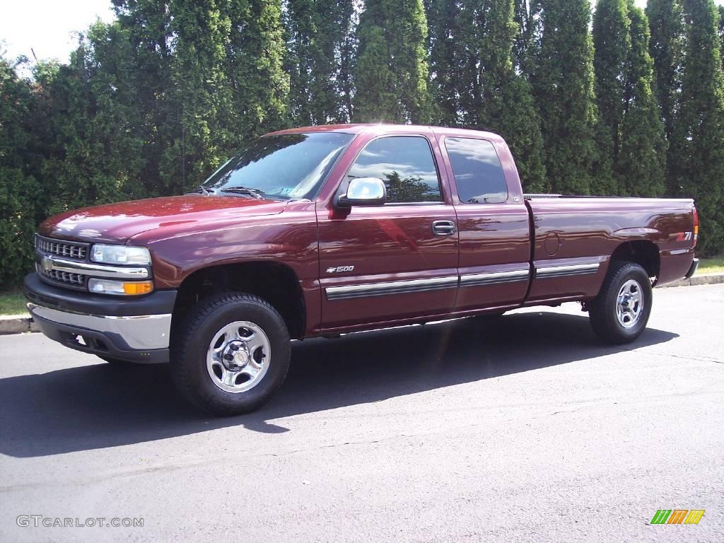 1999 Silverado 1500 LS Extended Cab 4x4 - Dark Carmine Red Metallic / Graphite photo #1