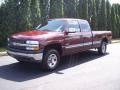 1999 Dark Carmine Red Metallic Chevrolet Silverado 1500 LS Extended Cab 4x4  photo #2