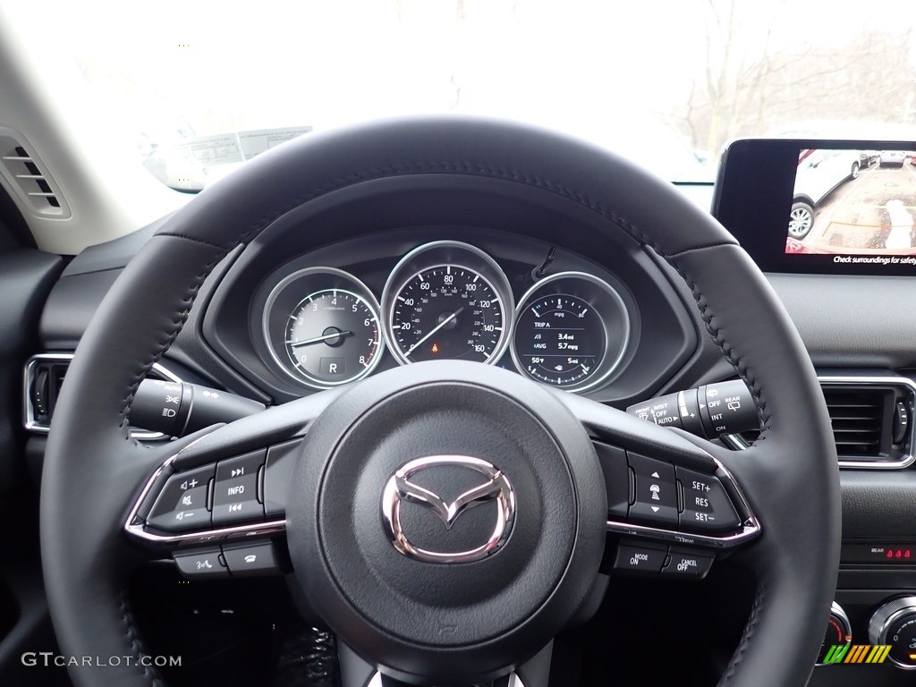2021 Mazda CX-5 Sport AWD Black Steering Wheel Photo #140660650