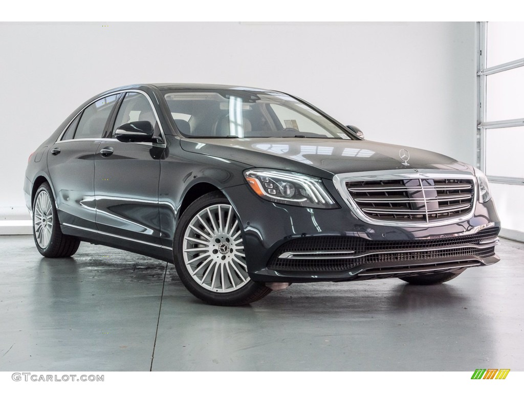 2018 S 560 Sedan - Anthracite Blue Metallic / Silk Beige/Espresso Brown photo #1