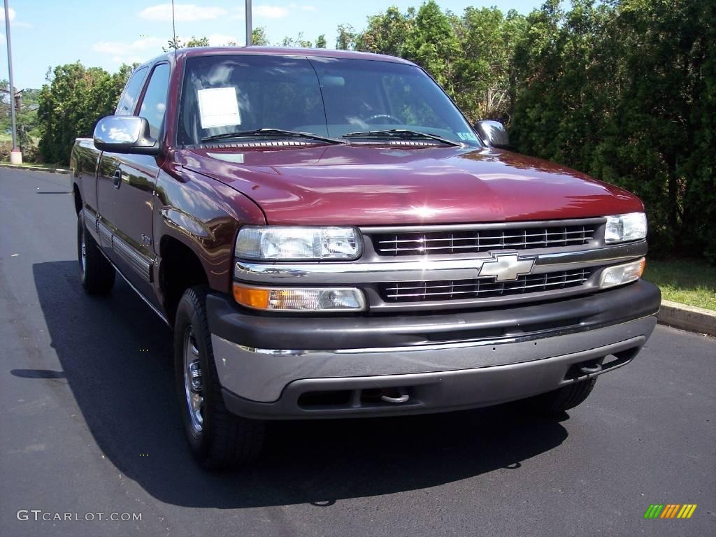 1999 Silverado 1500 LS Extended Cab 4x4 - Dark Carmine Red Metallic / Graphite photo #14