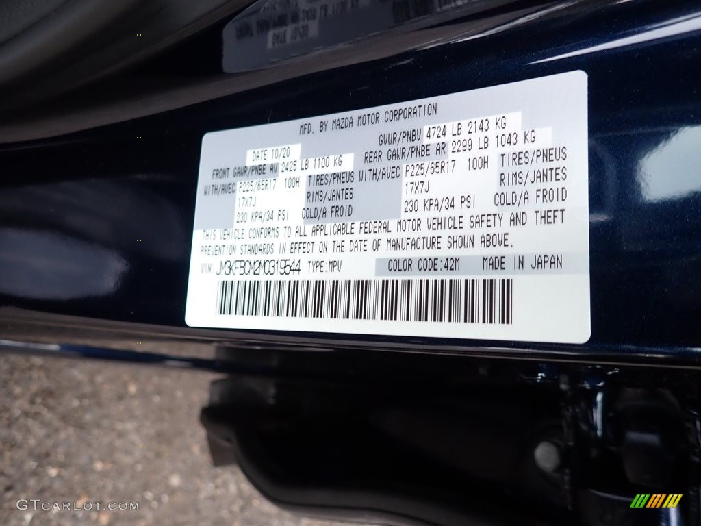 2021 CX-5 Color Code 42M for Deep Crystal Blue Mica Photo #140662198