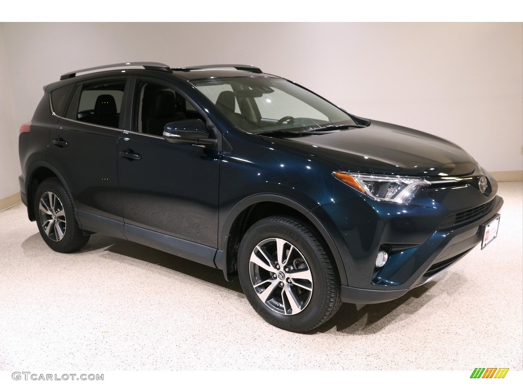 2018 RAV4 XLE AWD - Galactic Aqua Mica / Black photo #1