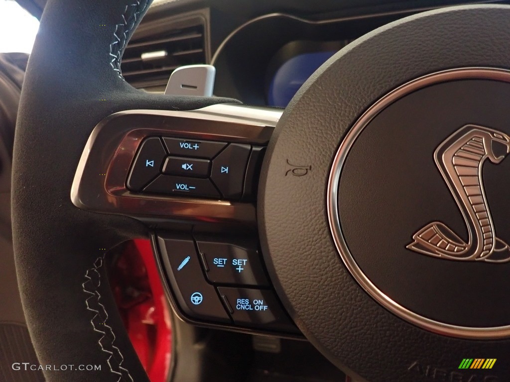 2020 Ford Mustang Shelby GT500 GT500 Ebony/Smoke Gray Stitch Steering Wheel Photo #140669501