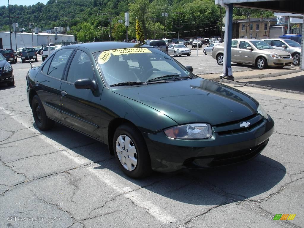2003 Cavalier Sedan - Dark Green Metallic / Graphite Gray photo #17
