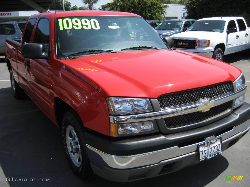 2004 Silverado 1500 Work Truck Extended Cab - Victory Red / Dark Charcoal photo #1