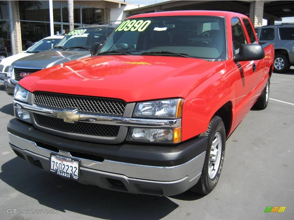 2004 Silverado 1500 Work Truck Extended Cab - Victory Red / Dark Charcoal photo #3