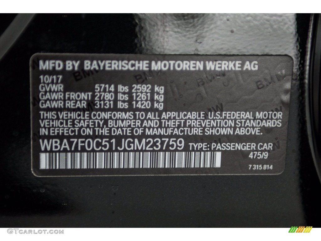 2018 7 Series 750i Sedan - Black Sapphire Metallic / Black photo #12