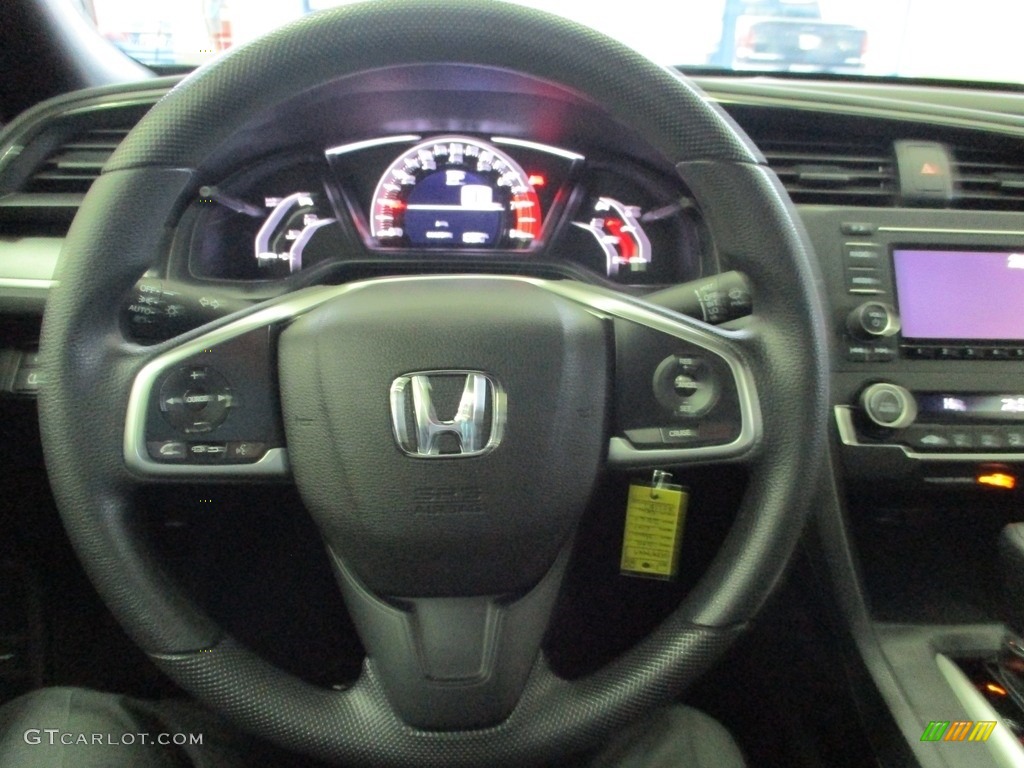 2018 Civic LX Coupe - Modern Steel Metallic / Black/Gray photo #25