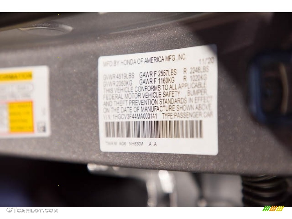 2021 Accord EX Hybrid - Lunar Silver Metallic / Black photo #40