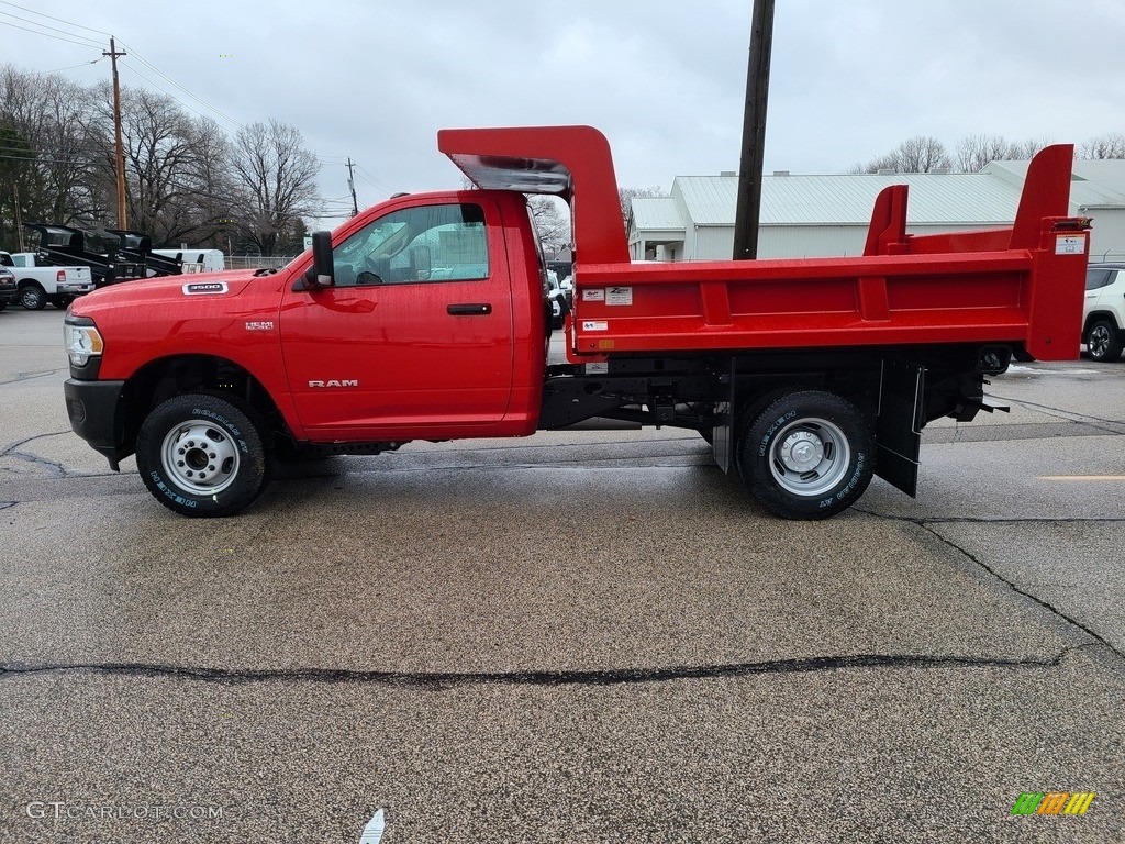 Flame Red 2020 Ram 3500 Tradesman Regular Cab 4x4 Dump Truck Exterior Photo #140684067
