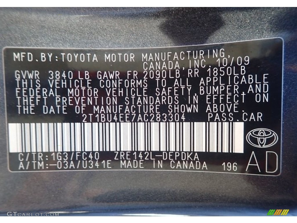 2010 Corolla LE - Magnetic Gray Metallic / Bisque photo #42