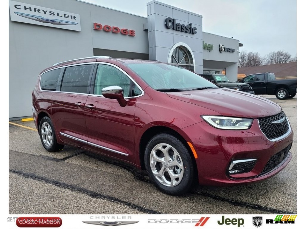 2021 Pacifica Hybrid Limited - Velvet Red Pearl / Black/Alloy photo #1