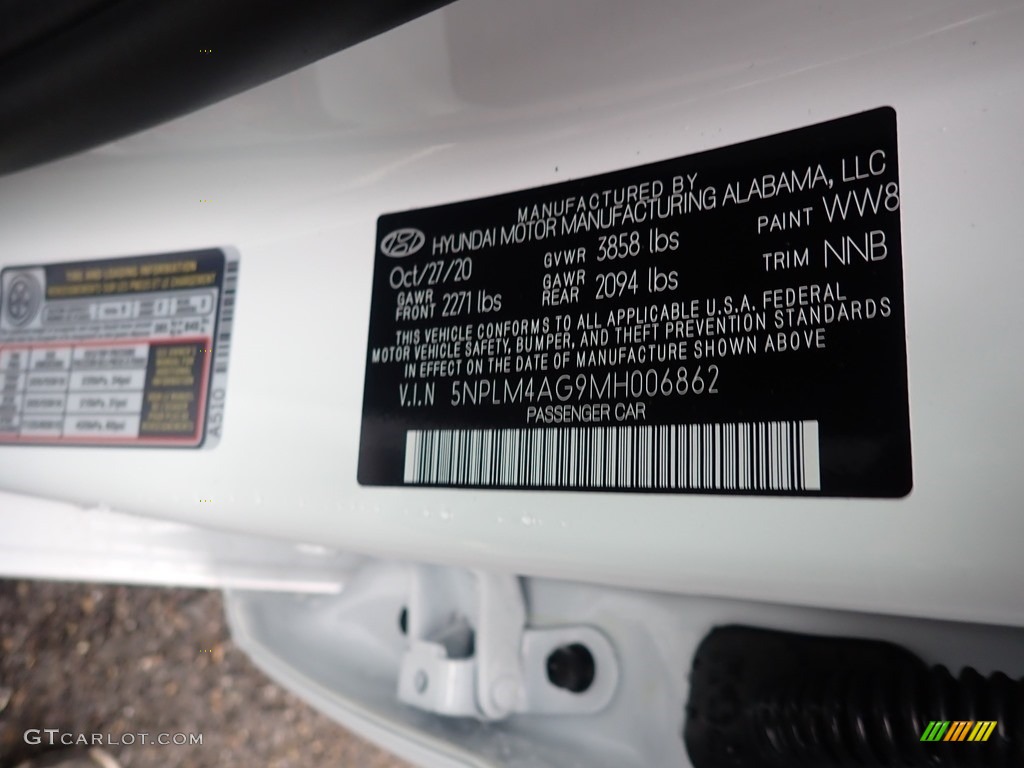 2021 Elantra SEL - Quartz White / Black photo #11