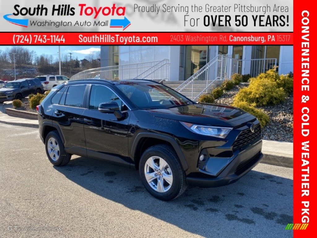 2021 RAV4 XLE AWD - Midnight Black Metallic / Black photo #1