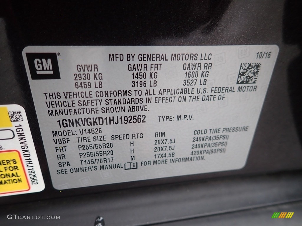 2017 Traverse LT AWD - Tungsten Metallic / Ebony photo #28
