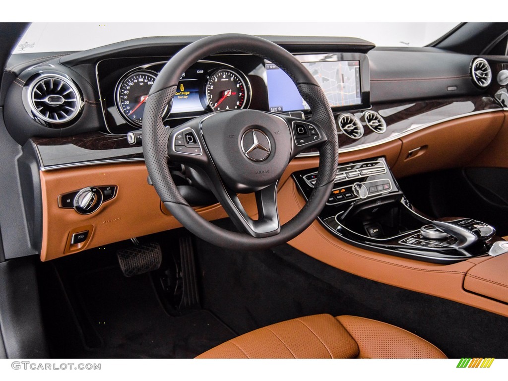 Saddle Brown/Black Interior 2018 Mercedes-Benz E 400 Convertible Photo #140693376
