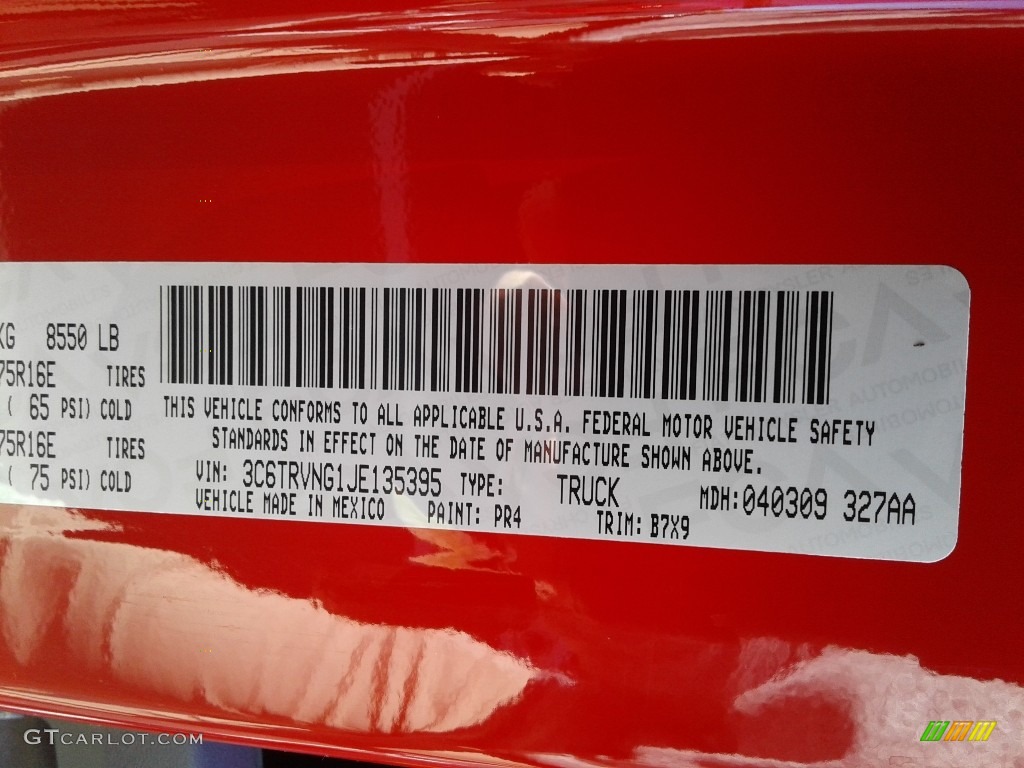 2018 ProMaster Color Code PR4 for Flame Red Photo #140693811
